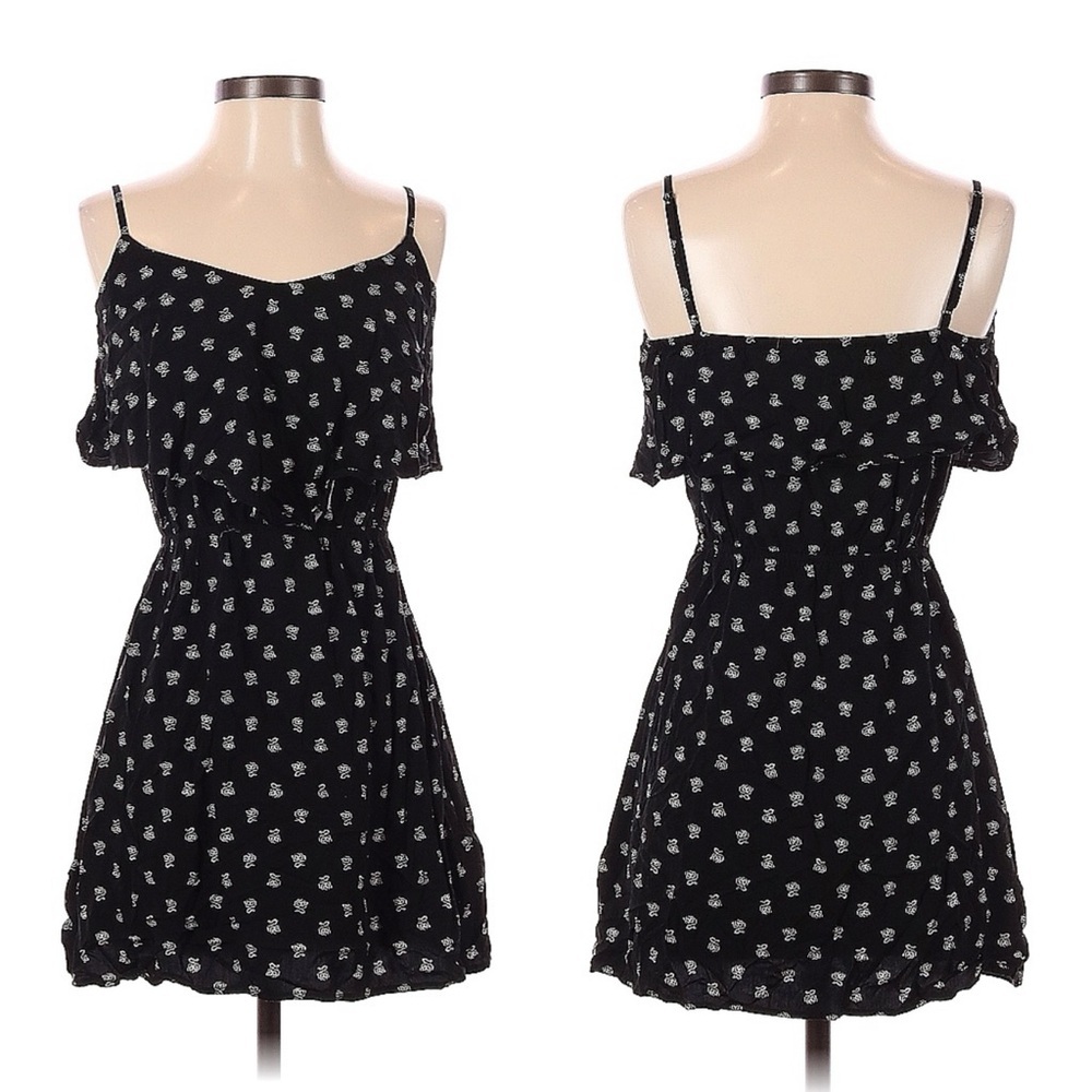 Old Navy Womens Dress Size XS Black Butterfly SL Cami Overlay